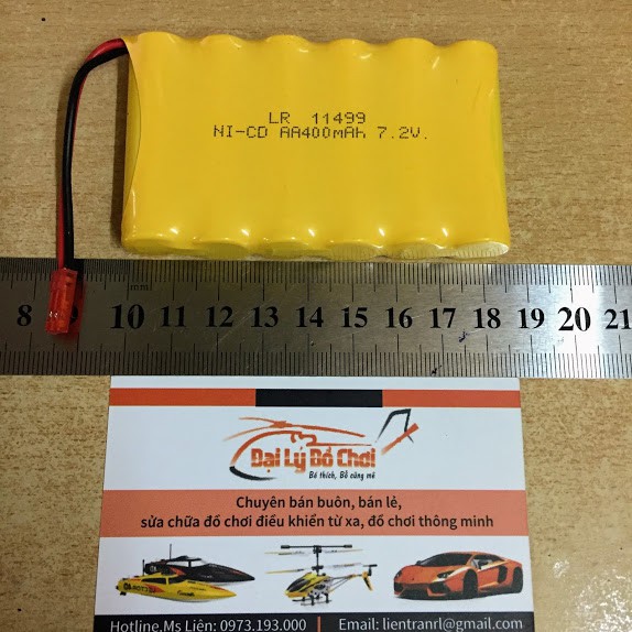 Pin sạc 7.2V dung lượng 400mAh chân đỏ JST