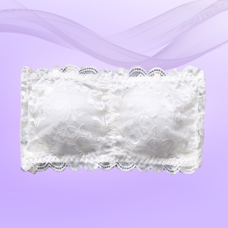 Áo lót ngực cúp ngang dạng bra phối ren hoa siêu xinh DORIS - 088