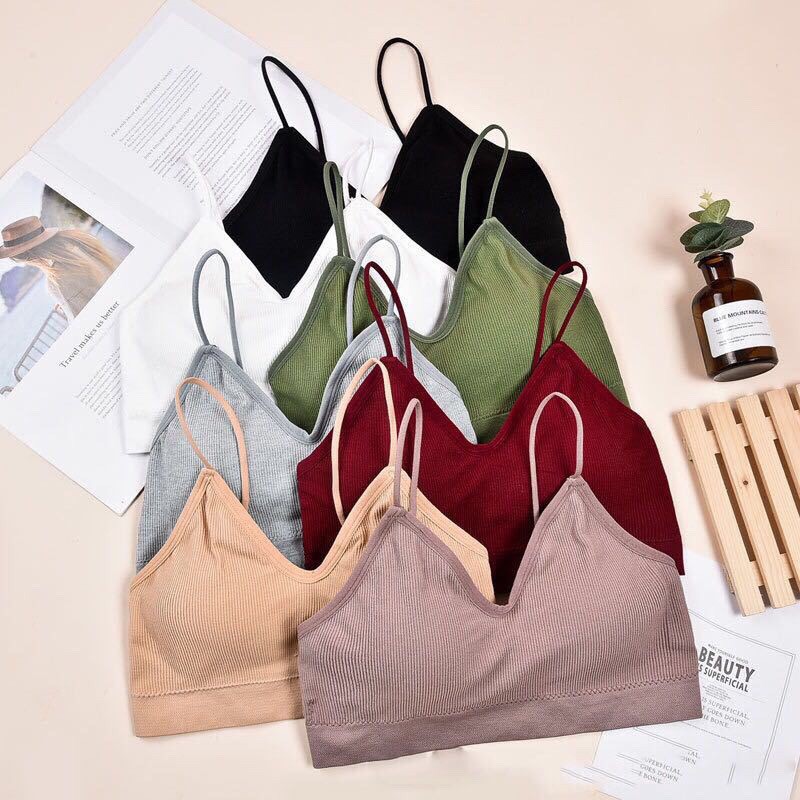 Áo Bra Yoga Gym Thoáng Khí Len Tăm Dây Mảnh Gợi Cảm