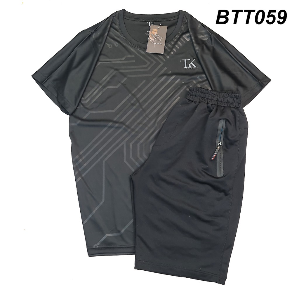 Bộ thể thao nam vải mềm siêu mát loại bộ quần áo thể thao hè thun lạnh mặc mát BTT05