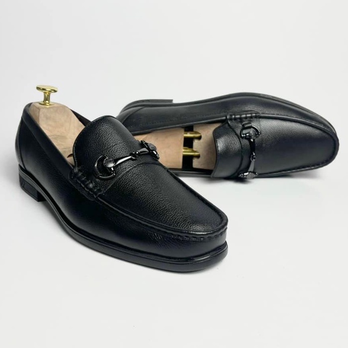 Giày lười da nam kiểu dáng Horsebit Loafer chất liệu da bò thật bảo hành 1 năm - Mã T114