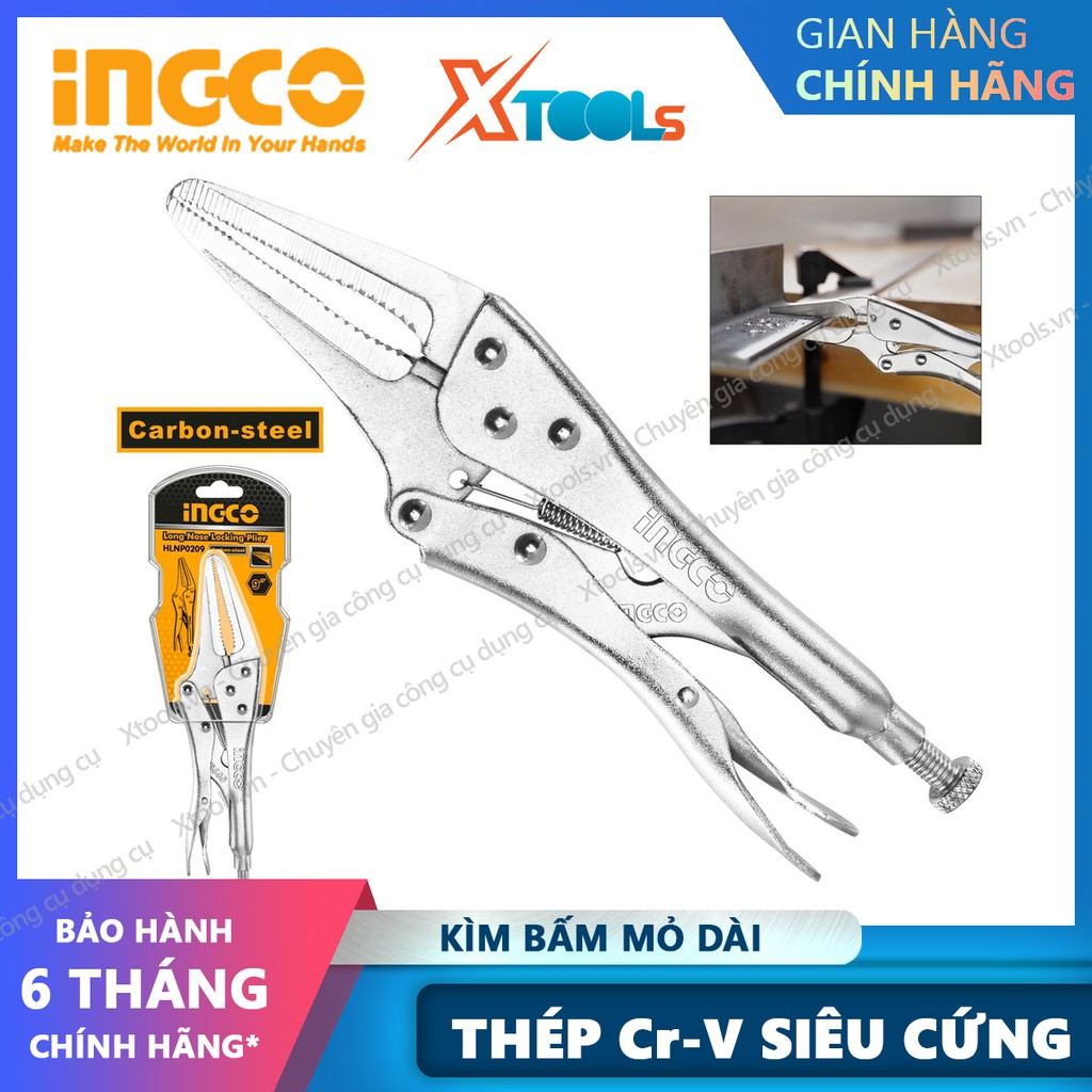 Kìm bấm mỏ dài cao cấp INGCO HLNP0209 kềm siêu cứng chống rỉ sét cong vênh trong quá trình sử dụngg dụng cụ cơ khí