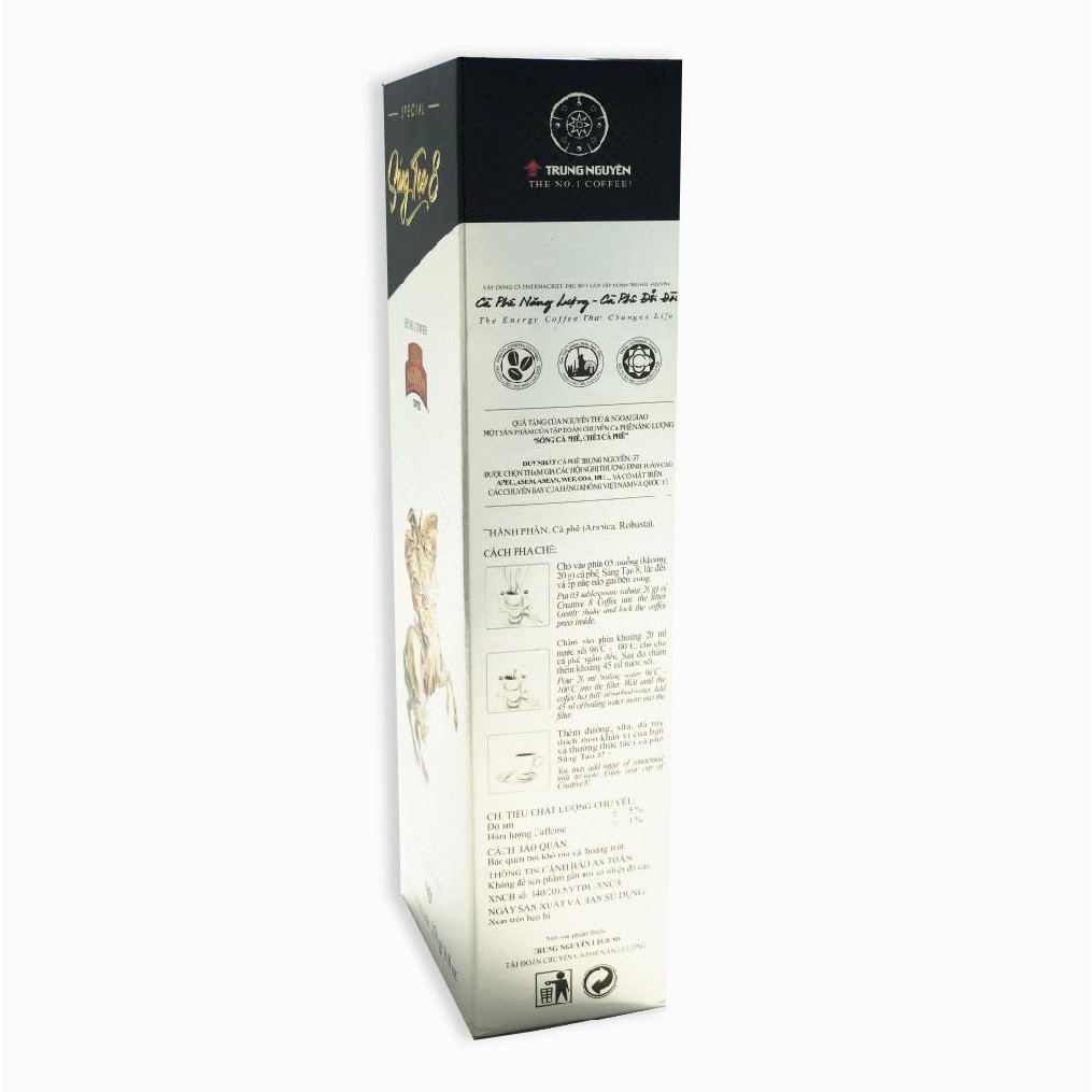 Cà phê rang xay Sáng Tạo 8 Trung Nguyên Legend Hộp 250gr