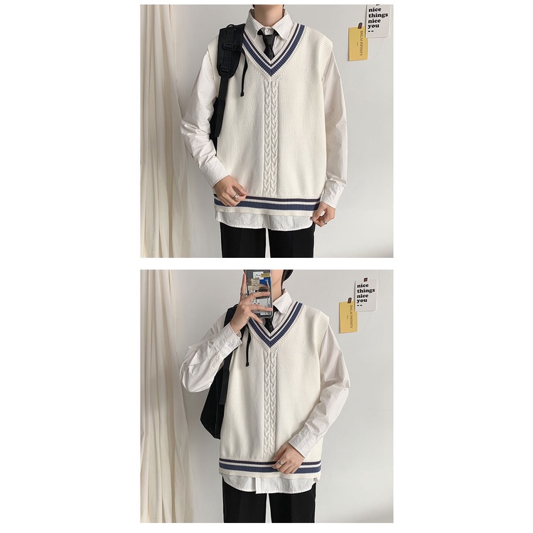 Áo len nam form rộng, Áo len sweater nam cổ v thời trang học sinh hàn quốc thời trang ulzzang | BigBuy360 - bigbuy360.vn