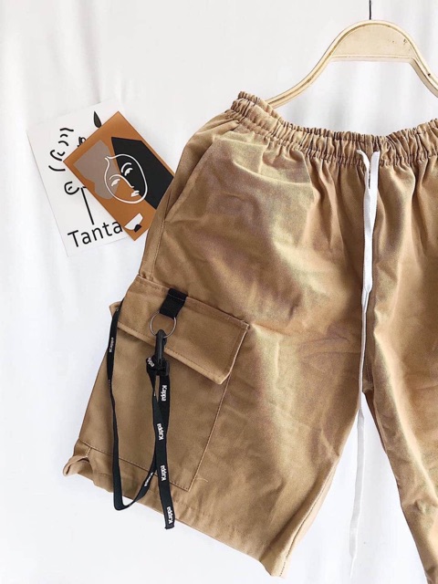 Quần short ngố kaki túi hộp unisex Dây Đen Trắng nam nữ phong cách ulzzang Wind | BigBuy360 - bigbuy360.vn