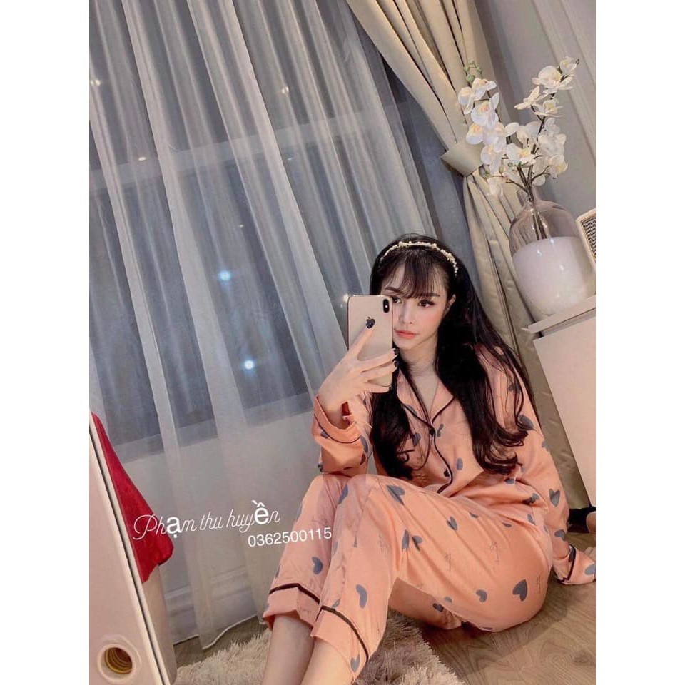 Sale. Bộ lụa pijama lụa tay dài quần dài