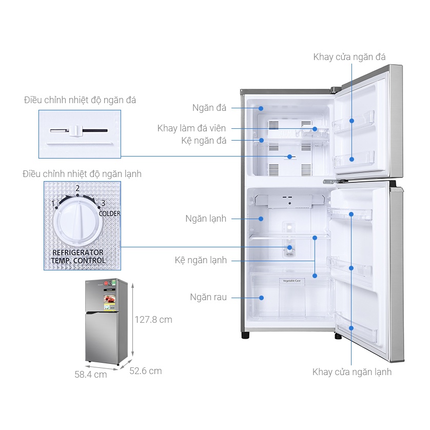 Tủ lạnh Panasonic Inverter 170 lít NR-BA190PPVN , GIAO HÀNG MỄN PHÍ HCM