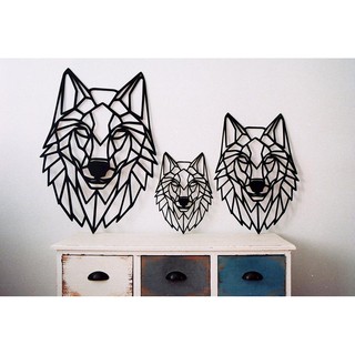 ✔️Tranh gỗ trang trí 3D Wolf | Dán tường trang trí | Decor phụ kiện trang trí | Decor tường