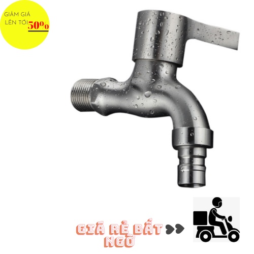 Vòi Nước Lạnh Gắn Tường Bằng Inox 304 Đầu Vòi Tạo Bọt Chống Bắn Nước