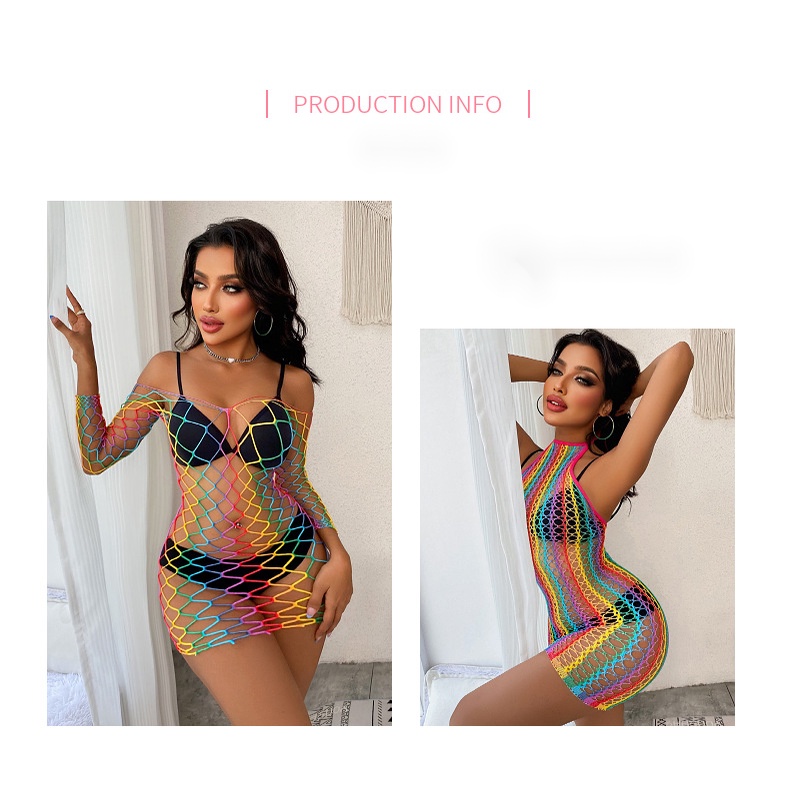 Bộ Đồ Bơi Một Mảnh Dạng Lưới Kẻ Sọc Nhiều Màu Co Giãn Cao Xuyên Thấu Gợi Cảm