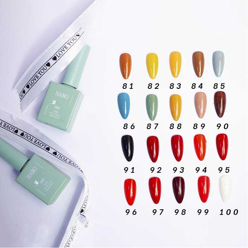 Sơn gel lẻ Habo chai màu xanh 100 màu , sơn móng nail chính hãng cao cấp - 15ml