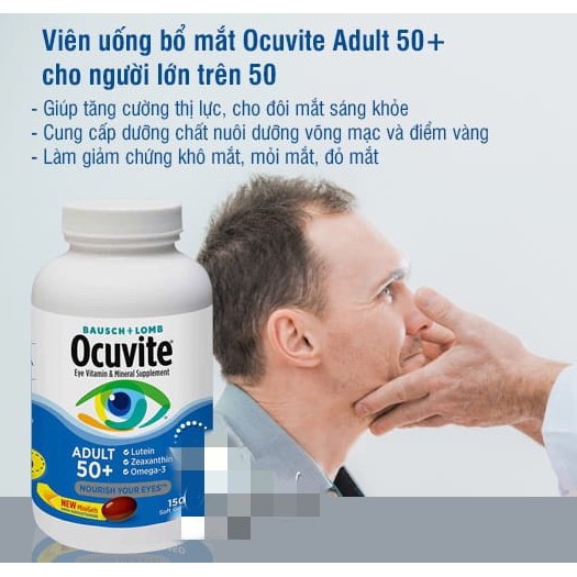 [Có bill Mỹ] Bổ Mắt Ocuvite Adult 50+ dành cho người trên 50 tuổi của Mỹ DATE 2022 | BigBuy360 - bigbuy360.vn