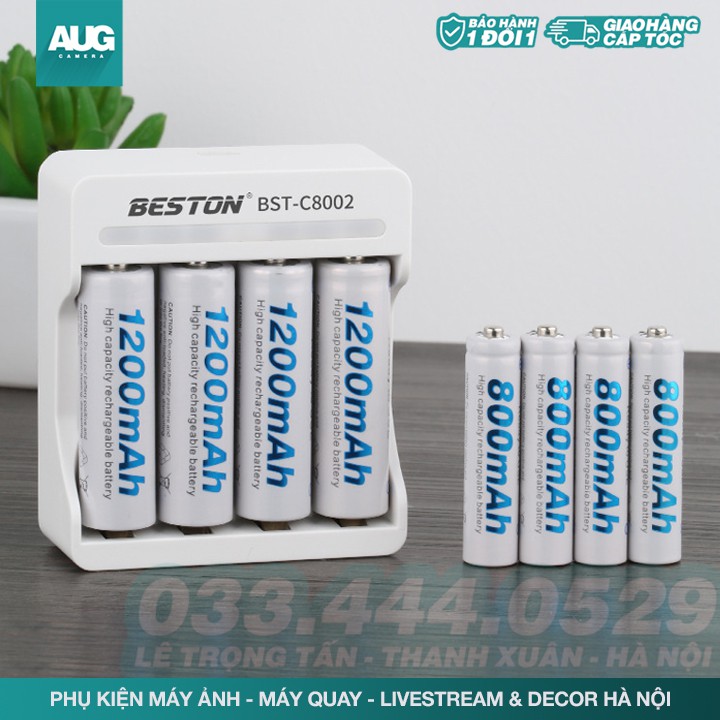 Pin SẠC AA hãng BESTON 1200mAh CHÍNH HÃNG, bảo hành 3 tháng - AUG Camera &amp; Decor Hà Nội