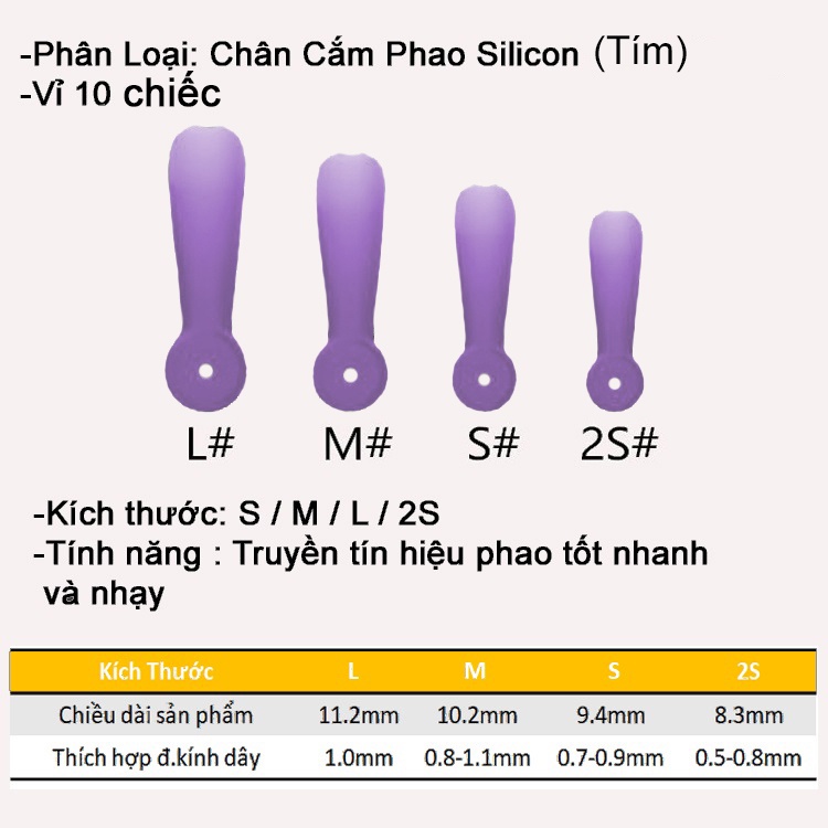 Vỉ 10 Chân Cắm Phao Câu Cá Silicon Bạo Lực Chuyên Dụng Câu Đài Câu Đơn Cao Cấp PK-04