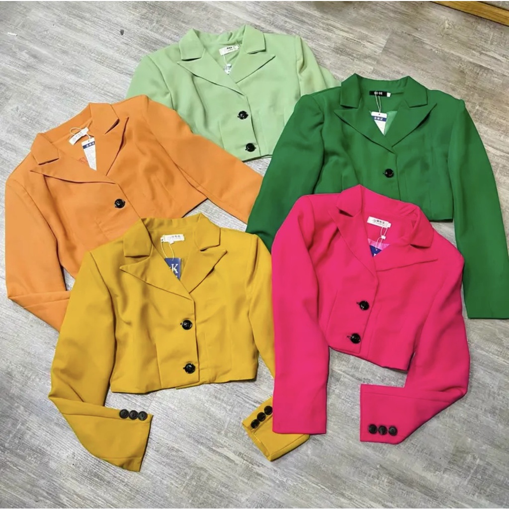 Áo vest Croptop nữ dài tay, Áo vest lửng phong cách Hàn Quốc nhiều nhàu VE03