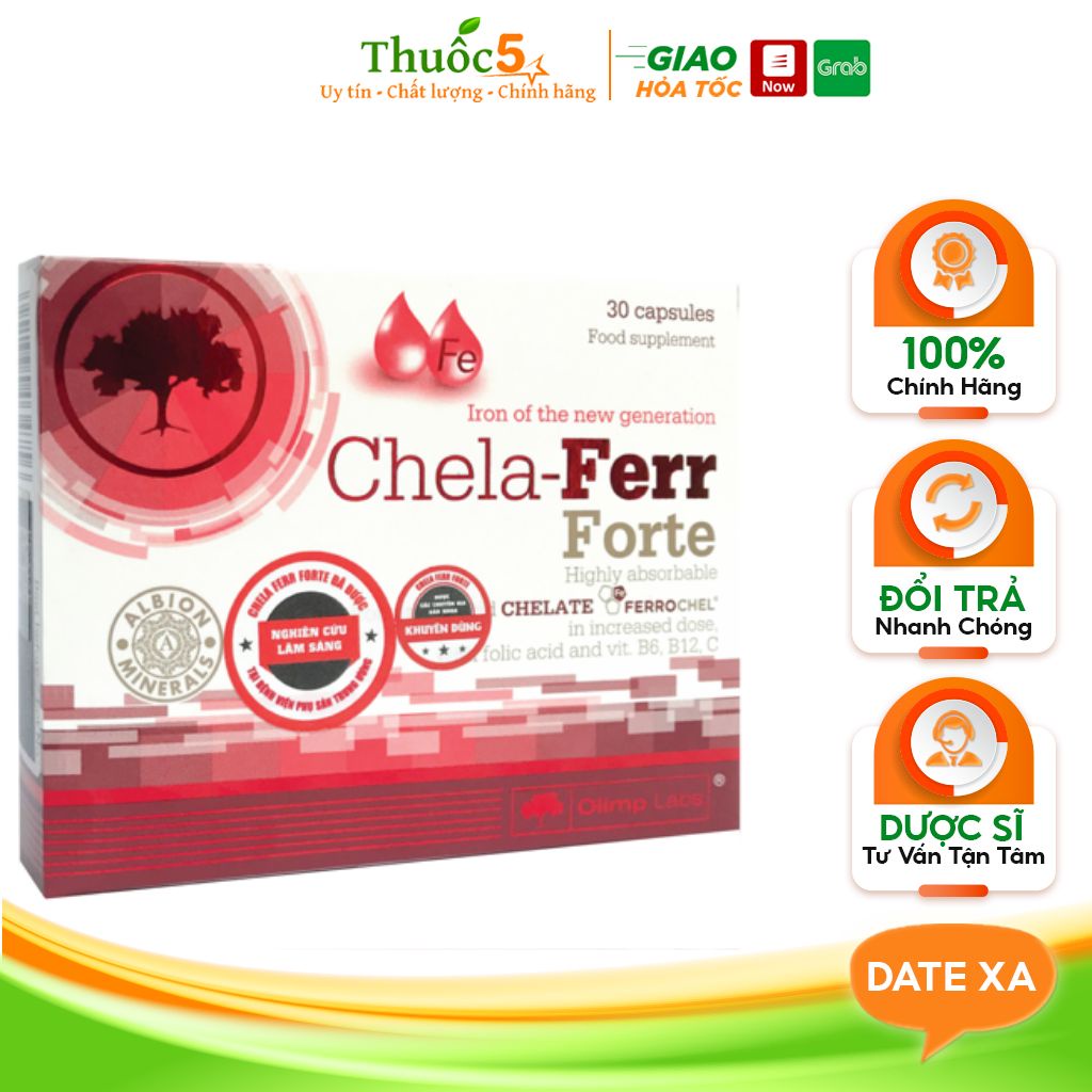 Chela Ferr Forte Viên Uống Bổ Sung Sắt Cho Bà Bầu Phòng Ngừa Nguy Cơ Sinh Non Và Băng Huyết Sau Sinh Hộp 30 Viên