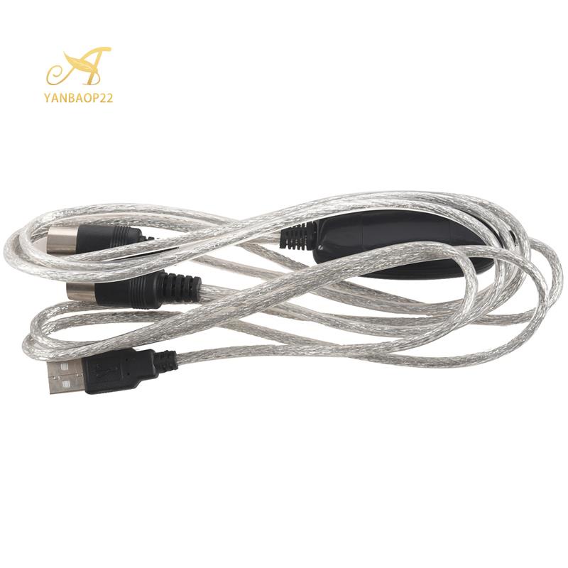semoic USB IN-OUT MIDI Cable Converter PC to Music Keyboard Adapter Cord