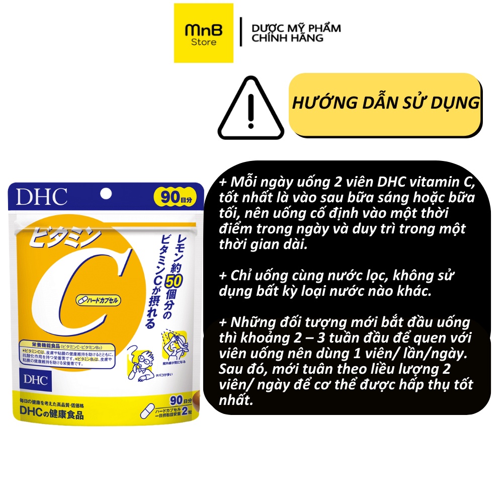 VIên uống DHC bổ sung Vitamin C chống nắng làm đẹp da và mờ thâm 30 và 90 ngày nhật bản