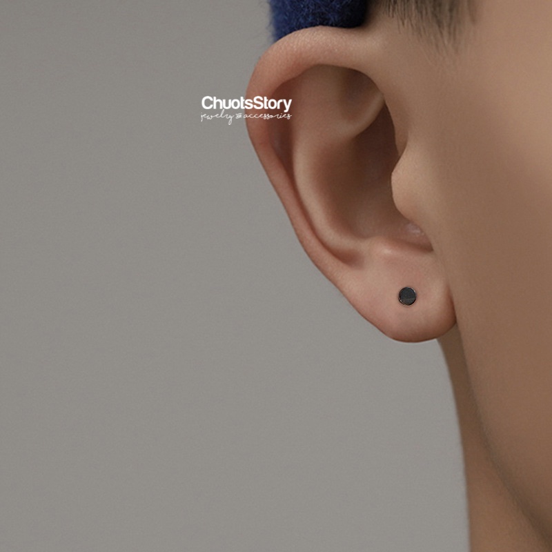 Khuyên tai titan không gỉ hình tròn nhỏ, bông tai nam nữ unisex thời trang - KTU0054 - ChuotsStory