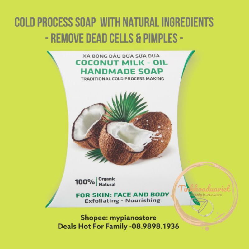 [Sale - 2023] Set 10 bánh Xà bông Coco Secret dưỡng ẩm tẩy tế bào phương pháp Nguội không thêm bột màu - màu nước | BigBuy360 - bigbuy360.vn