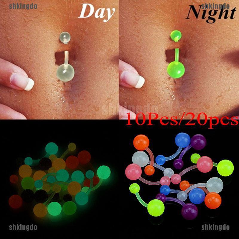 Bộ khuyên xỏ rốn dạ quang nhiều màu sắc