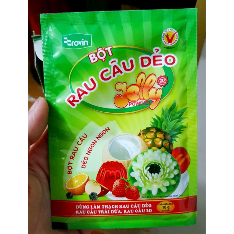 1 gói Bột rau câu dẻo Jelly, hàng VN loại tốt, chuyên dùng rau câu dừa, rau câu 3d
