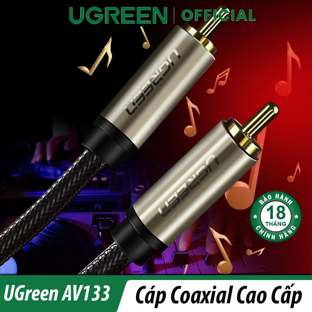 Cáp Âm Thanh Số 2 Đầu Dương Ugreen AV133 Chính Hãng