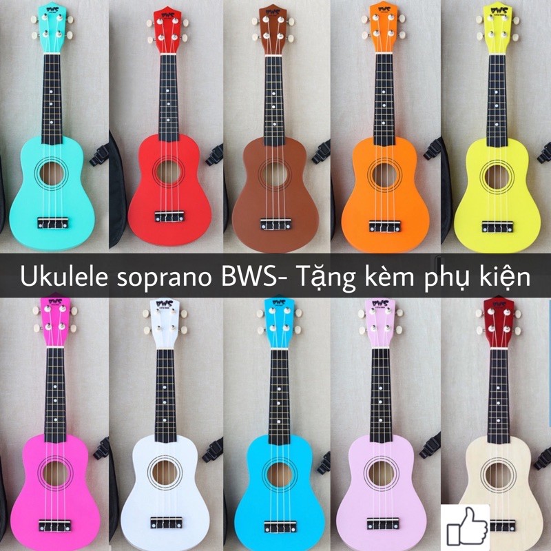 Đàn Ukulele Soprano Gỗ Cần Gỗ ( tặng đủ phụ kiện )