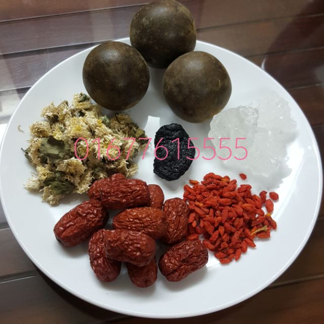 Trà La Hán Cúc hoa ( la hán + cúc hoa + táo đỏ + kỷ tử )
