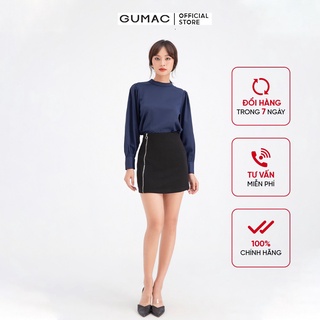 Váy chữ A phối khóa kéo GUMAC VB696