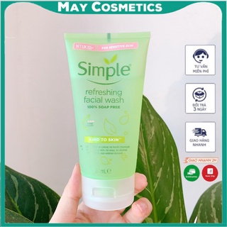 Sữa rửa mặt Simple giúp da sạch thoáng & không chứa xà phòng 150ml
