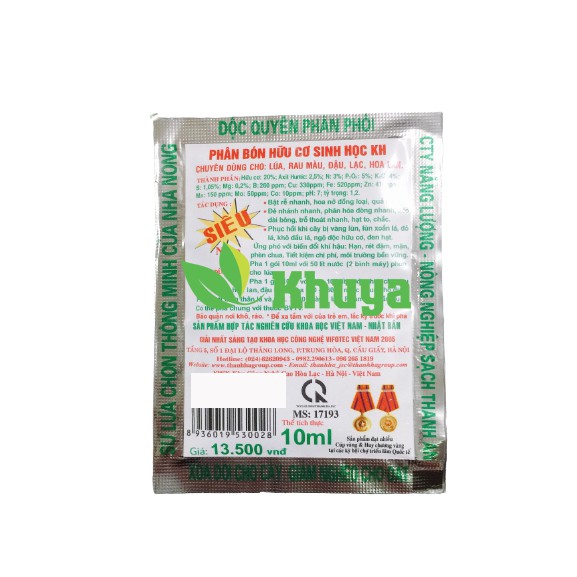 Phân bón hữu cơ sinh học KH 10ml