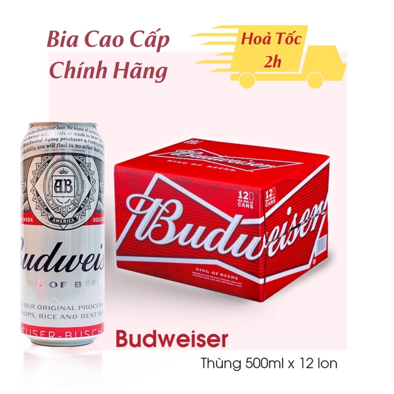 BIA BUDWEISER Lon 500ml | Bia mỹ bán chạy nhất Thế Giới