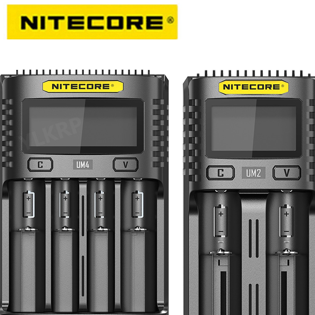 Bộ Sạc Nhanh Nitecore Um2 Um4 Usb 3000ma 18650, 26500, 26650, 21700...