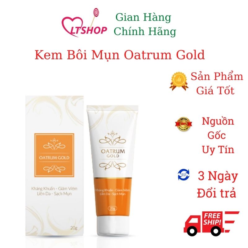 Kem bôi mụn Oatrum Gold giúp kháng khuẩn, giảm viêm, sạch mụn tuýp 20g