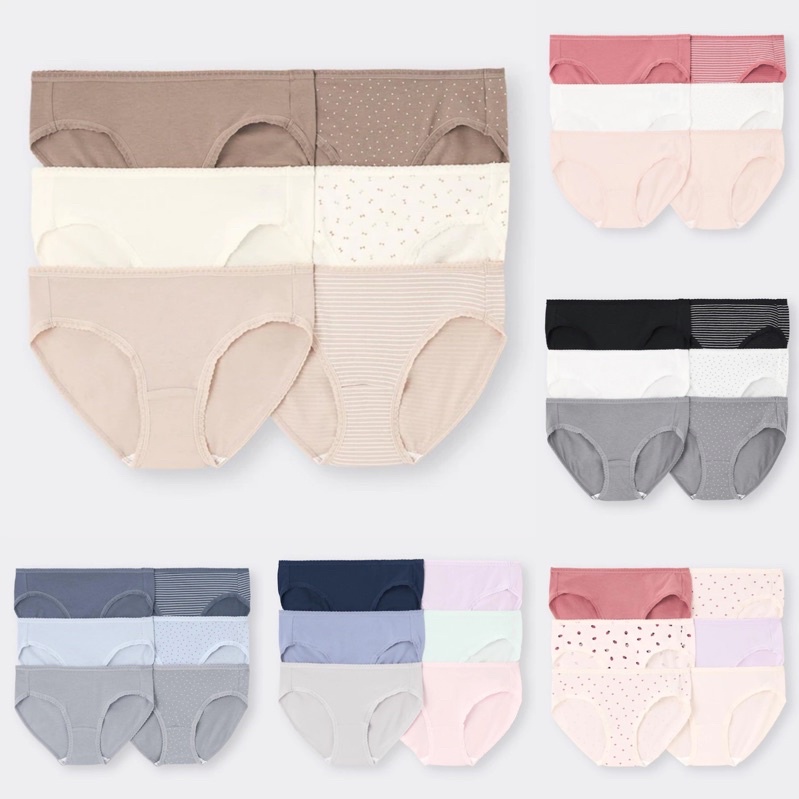 Set 6 quần chip cotton nữ siêu dễ thương của GU - Nhật