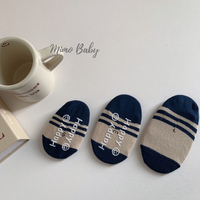 Tất vớ cổ ngắn chống trơn trượt in hình gấu dễ thương cho bé T34 Mimo Baby