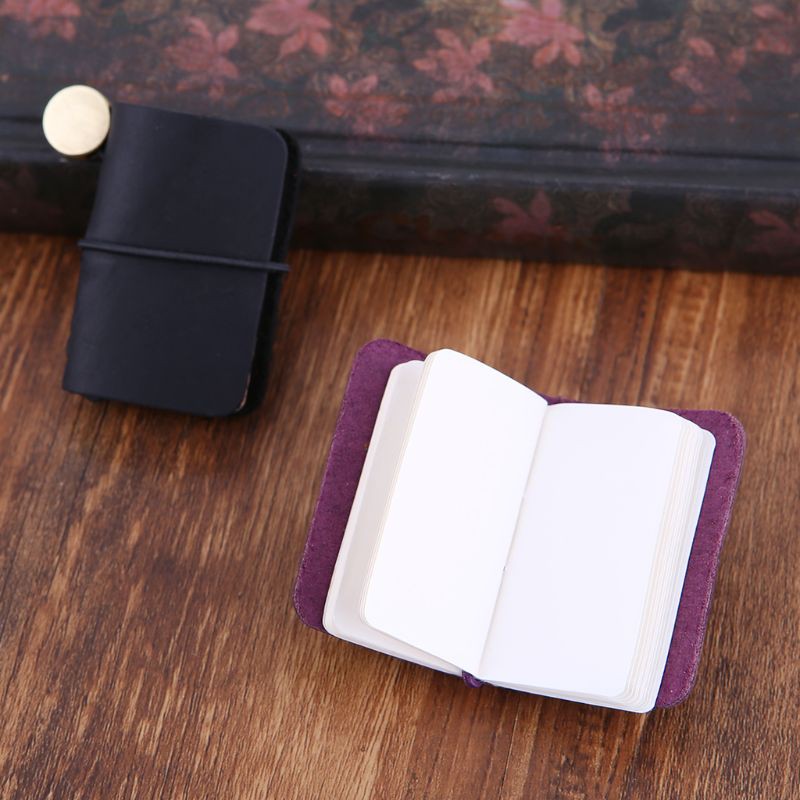 WIN. Leather Travel Book Mini Journal Booklet Handmade Cover With Insert Brochure Accessories Writing