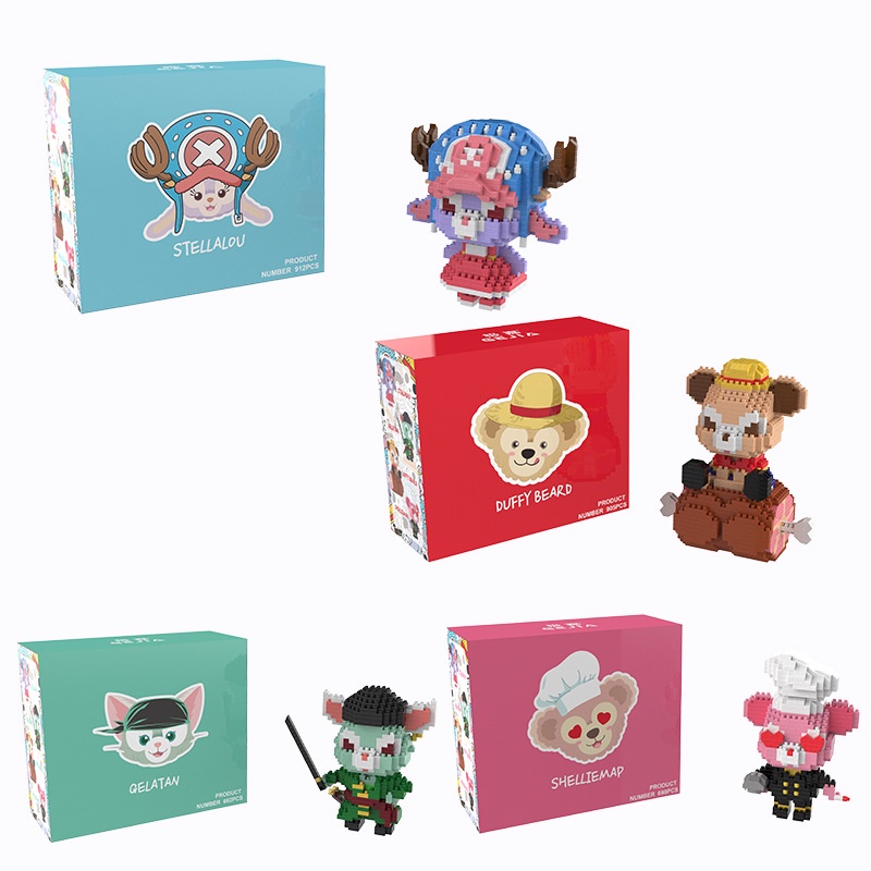 3D nhân vật hoạt hình xây dựng khối đồ chơi đồ chơi xếp hình động vật