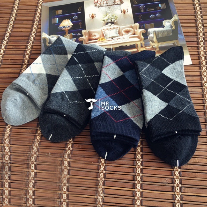 Tất cổ cao quả trám mix giày tây cotton cao cấp thời trang hàn quốc giá rẻ dành cho nam MRSOCKS VC064