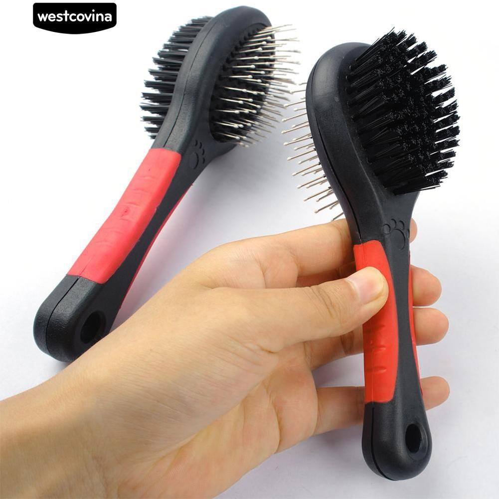 Lược chải lông 2 mặt cho thú cưng có tay cầm tiện dụng