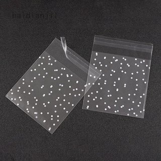 Set 100 túi nhựa trong suốt đựng bánh quy tiện dụng họa tiết chấm bi xinh xắn 