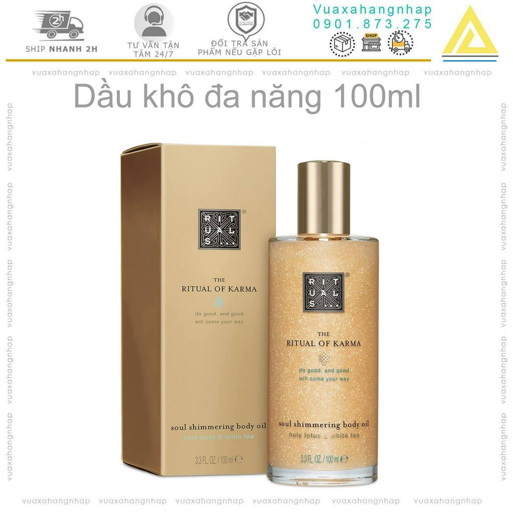 Rituals dầu dưỡng tinh chất ánh kim lotus & white tea soul shimmer body oil