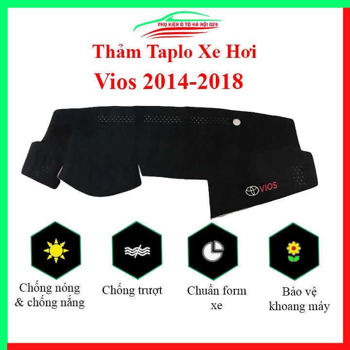 Thảm taplo xe ô tô TOYOTA VIOS 2014-2017 chống nắng nóng làm mát xe mở rộng tầm nhìn