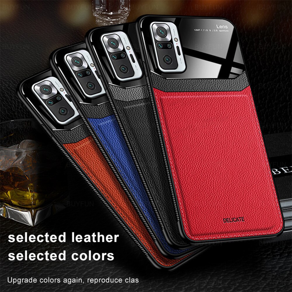 Ốp Điện Thoại Da Viền Silicon Tráng Gương Sang Trọng Cho xiaomi redmi note 10 pro redme red mi note10 not 10pro