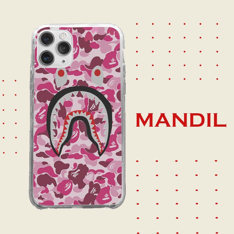 Ốp Lưng bape shark pink  cá mập sành điệu cho Iphone 5 6 7 8 Plus 11 12 Pro Max X Xr PLQPOD00687
