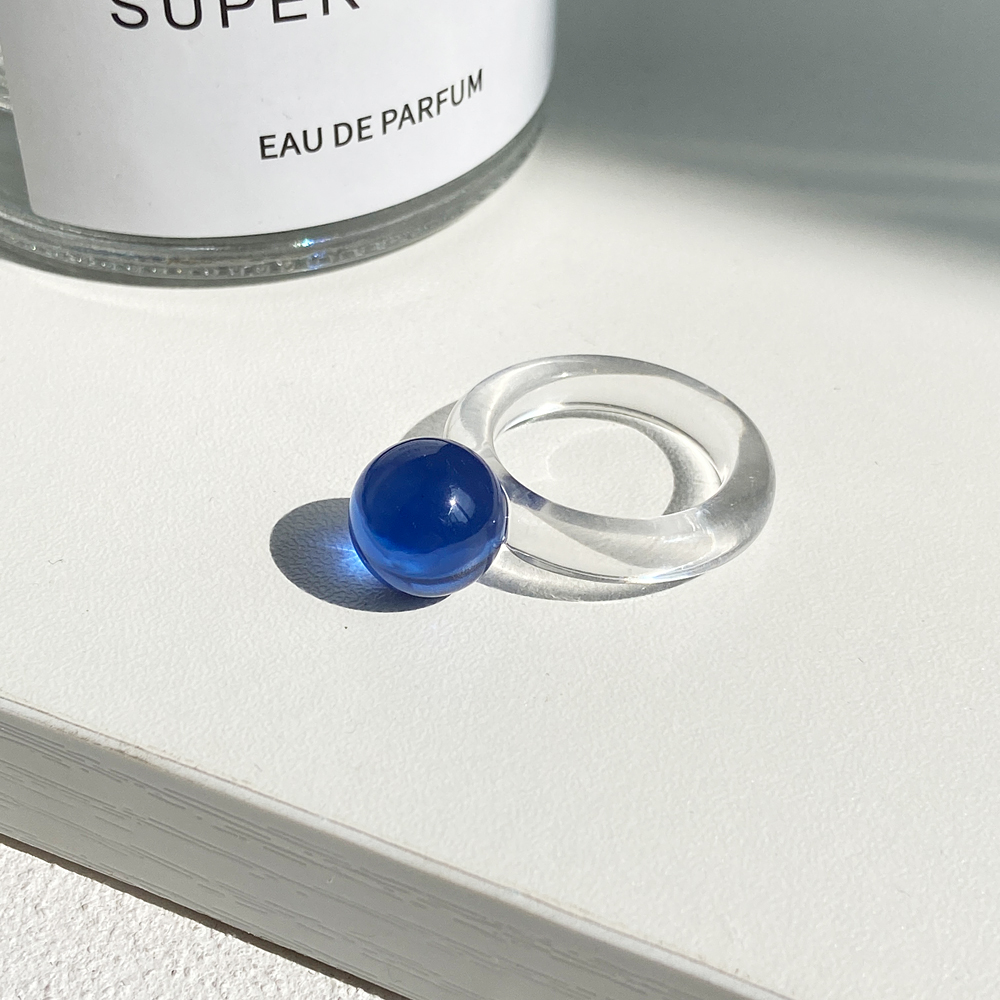 Nhẫn AY trong suốt màu kẹo thời trang Hàn Quốc thanh lịch cho nữ