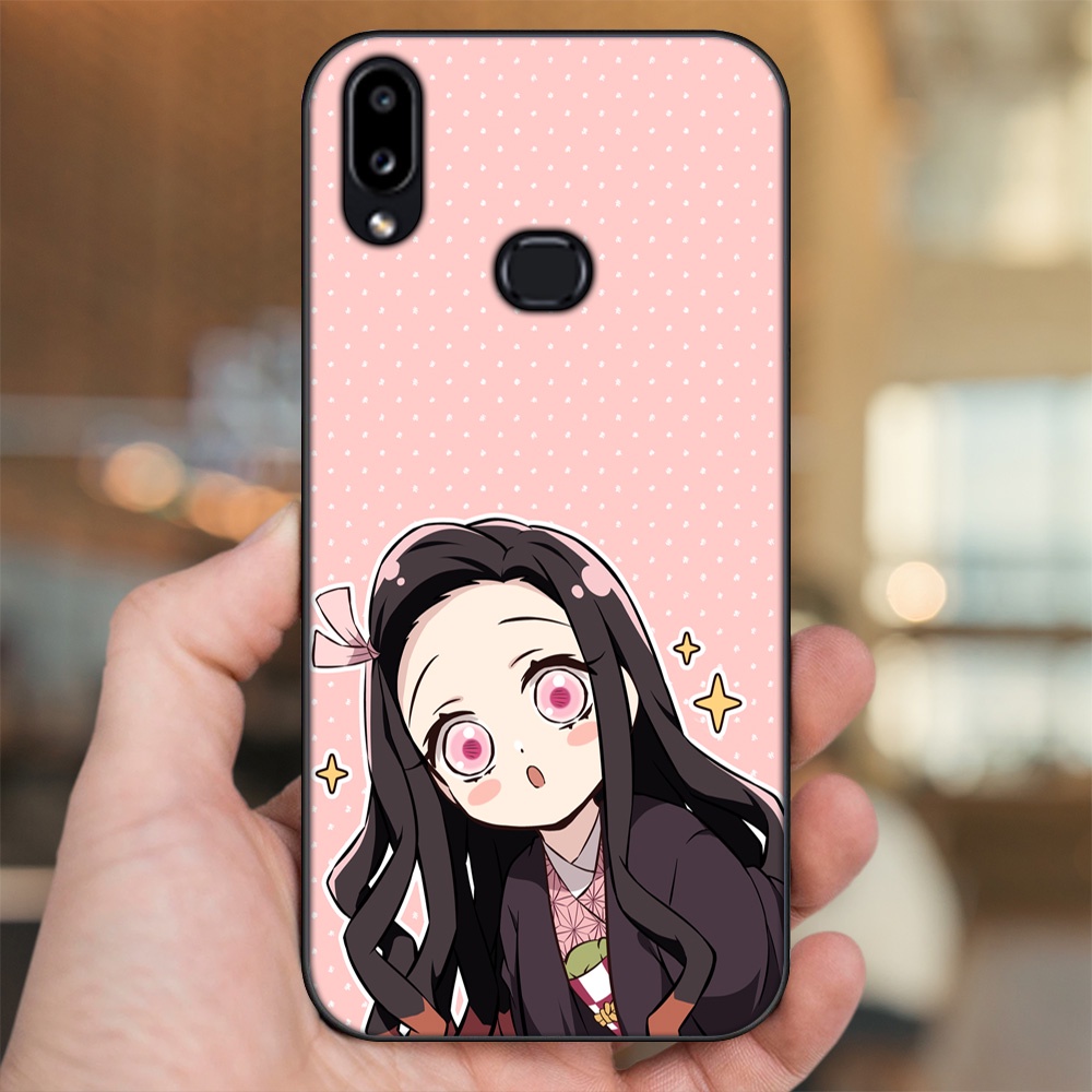 Ốp lưng Samsung A10S viền đen in hình Nezuko Kimetsu no Yaiba