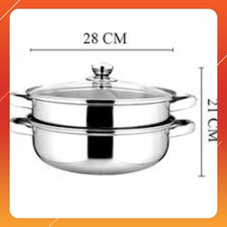 Nồi Hấp 2 Tầng Inox size 28cm