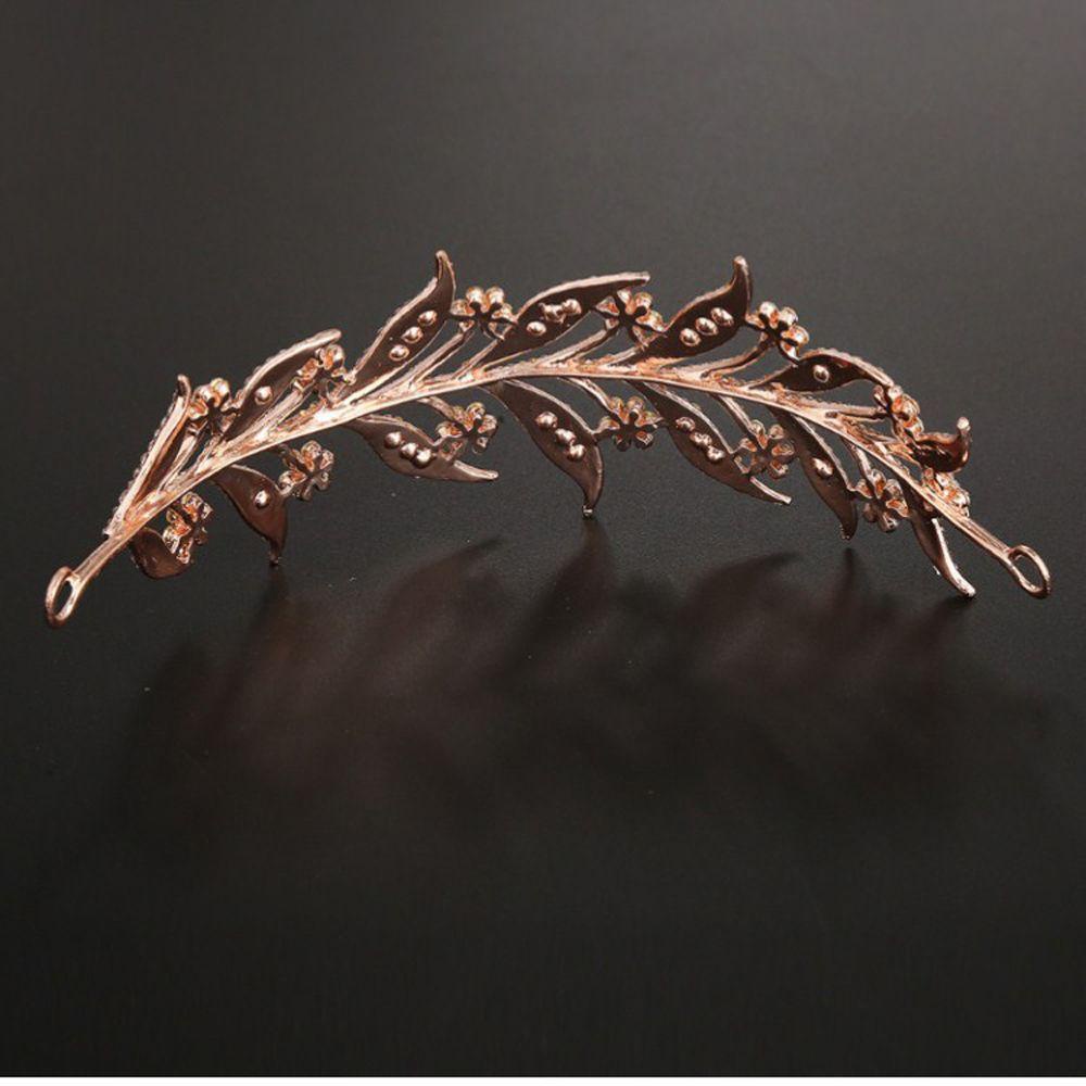 Kẹp Tóc Trang Trí Hình Chiếc Lá Thời Trang Cho Cô Dâu|Vương Miện Hợp Kim Phong Cách Hàn Quốc